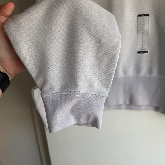 Nike Women's Oversized Fit Crewneck Sweatshirt Light Gray Size L - Picture 3 of 9